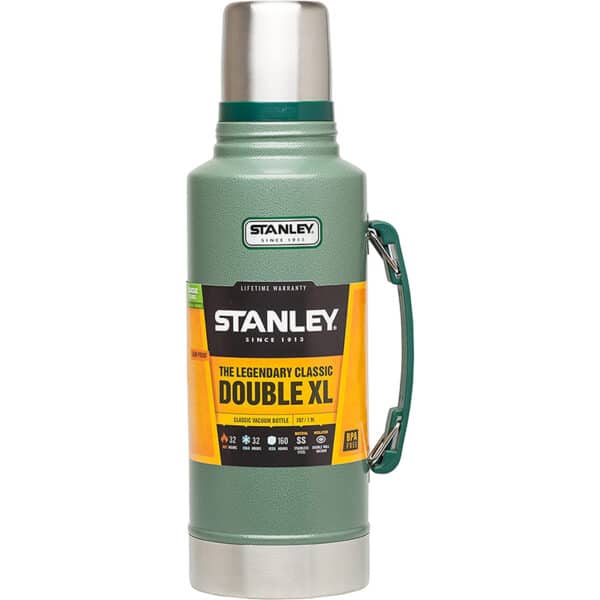 Stanley Classic Legendary Bottle Hammertone Green - Edelstahl Thermosflasche - BPA-frei -  Spülmaschinenfest - Deckel dient als Becher