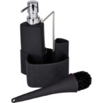 WENKO Spül-Set Empire, 4 in 1 - Spülmittelspender, Spülbürste, Spültuchhalter & Organizer, hochwertige Keramik mit Soft-Touch Oberfläche, Fassungsvermögen 250ml – Bild 2