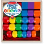 Melissa and Doug grosse Holzperlen zum Auffädeln Kinder | Montessori Fädelspiel ab 3 Jahre Mädchen & Jungen | Montessori Holzspielzeug | Motorikspielzeug mit Fädelperlen | Geschenke für Kleinkinder – Bild 4