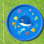 Peradix Splash Pad, Sprinkler Wasser-Spielmatte Anti-Rutsch Splash Play Matte Sommer Outdoor Garten Kinder Spielzeug Sprinklerpool für Baby Party – Bild 7