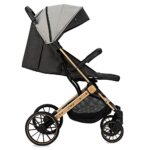 MoMi ESTELLE DAKAR Kinderwagen ab 6. Monat (bis 22 kg), klappbarer Buggy mit 5-Punkt-Sicherheitsgurt, Einkaufskorb Liegefunktion, Teleskop-Stange zu Ziehen, steht nach Zusammenklappen Leopard – Bild 12