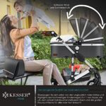 KESSER® Loops 3 in 1 Kinderwagen Kombikinderwagen komplettset incl. Babywanne & Buggy Sportsitz &Auto-Babyschale - Voll-Gummireifen - Wickeltasche/Regenschutz/Kindertisch Set Asphal – Bild 3