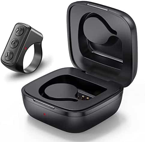 41Gm5kZD-lL._AC_.jpg Tik Tok Fingerspitzen Seitenwender Bluetooth Fernbedienung Scrolling Ring Wiederaufladbare Wireless Kamera Fernauslöser Selfie Taste Controller mit Ladehülle für iOS/Android – Bild 1