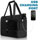 ETRONIK Reisetasche für Frauen, Gym Duffel Bag mit USB-Ladeanschluss, Weekender Overnight Bag mit Nassfach und Schuhfach für Frauen Travel Gym täglichen Gebrauch – Bild 2