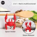 OTOTO Kochlöffelhalter - Kochlöffel Silikon Ablage für den Herd - BPA-Frei, Hitzebeständiger Grill & Küchenhelfer - Küchenutensilien Halter & Roter Löffelhalter mit Anti-Rutsch Design – Bild 3