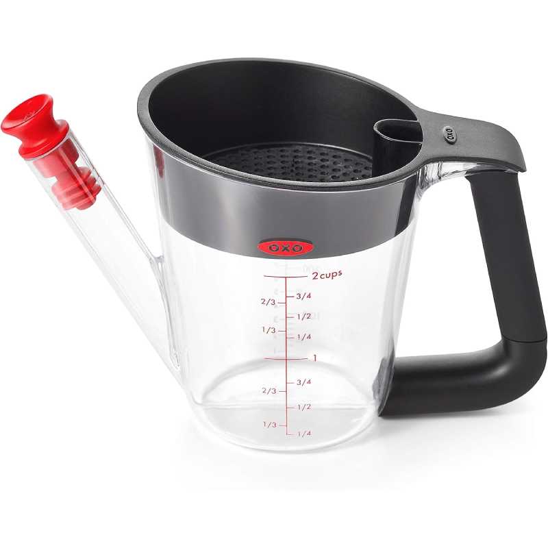 500ml OXO Good Grips grosse Fett-Trennkanne,– spülmaschinenfeste Sossenkanne für Bratensaft und mehr – Bild 1