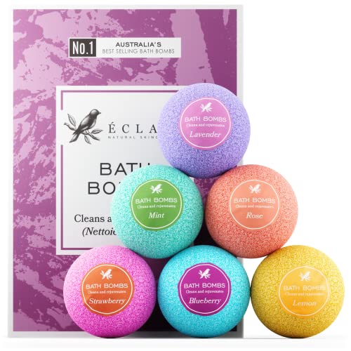 51MfuexY5GL.jpg 100% NATÜRLICHes Badebomben-Geschenkset 6er-Pack mit ätherischen Bio-Ölen für einen prickelnden & entspannenden Spa-Tag - Parabenfreie/Sulfatfreie Schaumbadebomben für Kinder/Erwachsene/Damen/Baby – Bild 1
