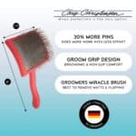 Chris Christensen Big G Zupfbürste für Hunde, Bräutigam wie ein Profi, Flaumentwirrungsstil, spart Zeit Energie, Made in Germany, Koralle – Bild 2