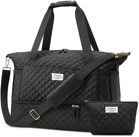 51xd3eOSMvL._AC_.jpg ETRONIK Reisetasche für Frauen, Gym Duffel Bag mit USB-Ladeanschluss, Weekender Overnight Bag mit Nassfach und Schuhfach für Frauen Travel Gym täglichen Gebrauch – Bild 1