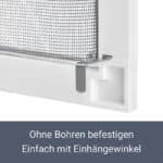 Juskys Fliegengitter mit Alu-Rahmen  — Insektenschutz & Mückenschutz für Fenster zum Einhängen — Fliegenschutzgitter UV-beständig – Bild 6