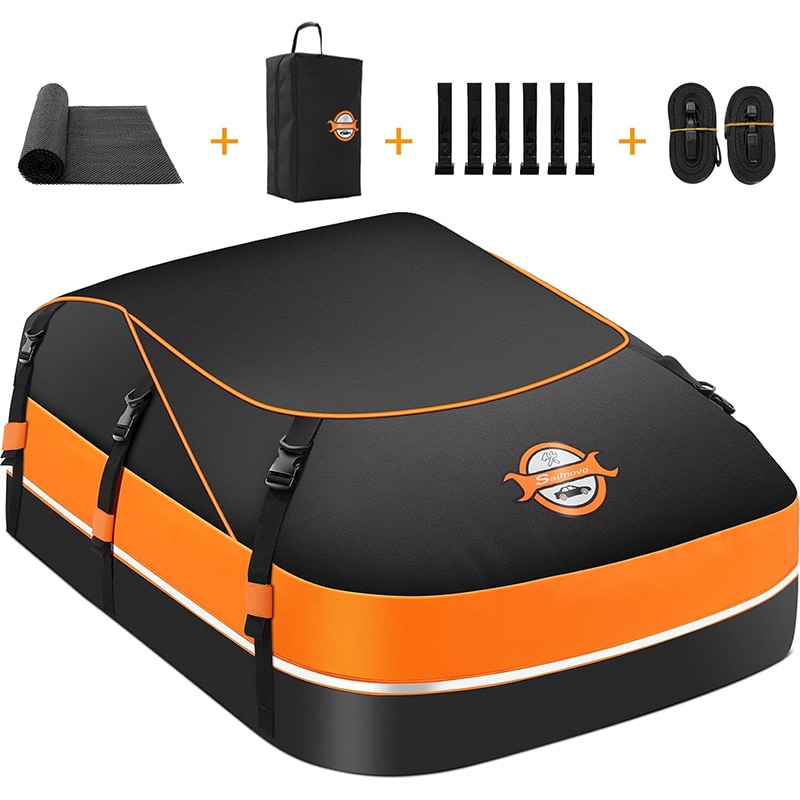 Sailnovo Sailnovo Auto Dachbox 21 Kubikfuß Faltbare Wasserdicht 1000D mit Anti-Rutsch-Matte