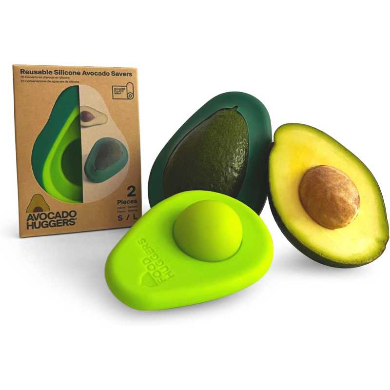 avocado Food Huggers Avocado Huggers By - Set Two - BPA frei Silikon - Avocado-Retter Grün – Bild 1