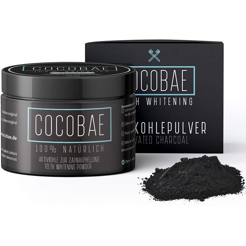 cocobae COCOBAE ® Teeth Whitening - Aktivkohle Pulver Aus Kokosnuss Kohle Für Weisse Zähne – Natürliche Zahnaufhellung - Aktivkohle Zähne - Zähne weisser machen - Activated Charcoal Powder – Bild 1