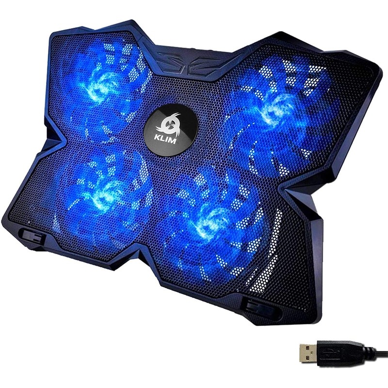 klim3 KLIM Wind Laptop Kühler - Mehr als 500 000 verkaufte Einheiten - NEU 2023 - Leistungsstark - Schneller Kühlvorgang - 4 Lüfter PC Notebook PS4 Belüfteter Laptop Ständer – Bild 1