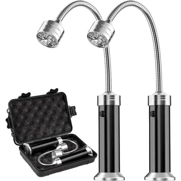 MojiDecor Grill Licht, Magnetische Grilllampe BBQ Licht Set Outdoor Grill Lichter BBQ Zubehör Arbeitslampe, Batteriebetrieben, 360 Grad Drehwinkel 2 Pack