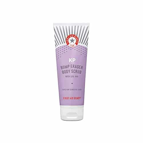 31g2HdRiCHL.jpg First Aid Beauty KP Bump Eraser Körperpeeling, Body Scrub, Peeling gegen Pickel für den Körper, mit 10% AHA, Haut mit Keratosis Pilaris, Sensible Hautpflege, 226g – Bild 1