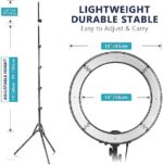 NEEWER Ringlicht mit Stativ Set 18 Zoll/45cm Aussen 55W 5600K Dimmbare LED Ringleuchte mit Bluetooth Fernbedienung für Handy/Kamera für YouTube TikTok Self Porträt Foto,Tätowierer,Make up,Salons – Bild 3