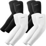 YQXCC 4 Paare Kühlung UV-Schutz Ärmlinge, UPF 50+ Arm Sleeves Tattoo Cover für Frauen Männer Radsport Golf Radfahren
