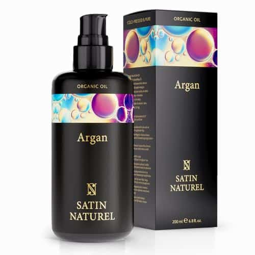 41YqOSIr8aL.jpg Arganöl Haare BIO Kaltgepresst – 100-200ml - Haut- & Haaröl trockenes Haar – Vegan - Lichtschutz Glas-Flasche – Sanftes Haaröl ohne Silikon und Parabene - Satin Naturel – Argan Oil Made in Germany – Bild 1