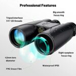 Kylietech Fernglas 12x42 HD Kompakte Ferngläser wasserdicht für Vogelbeobachtung, Jagd, Wandern, Sightseeing, FMC-Linse Feldstecher inkl. Tragetasche, Tragegurt und Smartphone-Adapter – Bild 4