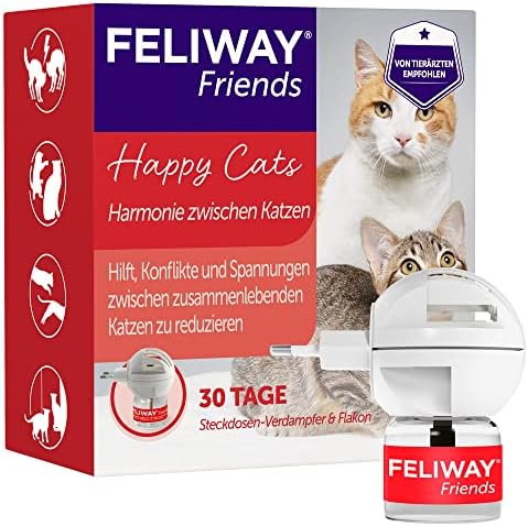 51ESJn75IgL._AC_.jpg FELIWAY Friends Start-Set für Katzen | Verdampfer für Steckdose & Flakon | Pheromone zur Reduktion von Spannungen & Konflikte zwischen Katzen | mehr Harmonie im Mehrkatzenhaushalt | 48ml – Bild 1