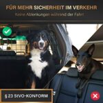 HELDENWERK Universal Kofferraum Trenngitter für Hunde - Auto Hundegitter zum Transport für deinen Hund - Schutzgitter mit Kopfstützen-Befestigung - Stufenlos verstellbares Kofferraumschutz Gitter – Bild 3