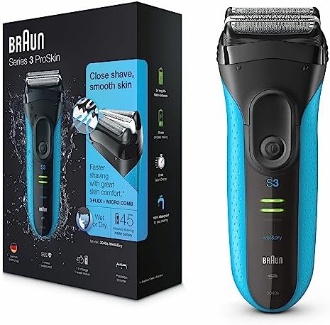 51cFcpysNIL._AC_.jpg Braun Series 3 ProSkin Rasierer Herren, Elektrorasierer mit Präzisionstrimmer, wiederaufladbarer und kabelloser elektrischer Rasierer, 45 Min Laufzeit, Wet&Dry, Geschenk Mann – Bild 1