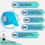 Health Press Kinesiotapes - 2 Kinesiologie Tape Rollen Kinesiotape - Profi Physio Tape und Sporttape - Hautfreundliche Tapes DERMATEST SEHR GUT – Bild 7