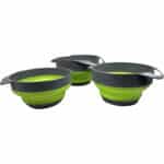 Bergmeister® Faltbares Schüssel Set 3in1 mit Abtropfsieb/Nudelsieb 1,7L / 2,8L Multifunktional Spülmaschinenfest Platzwunder für jedes Zuhause sowie Outdoor Camping Küche – Bild 2