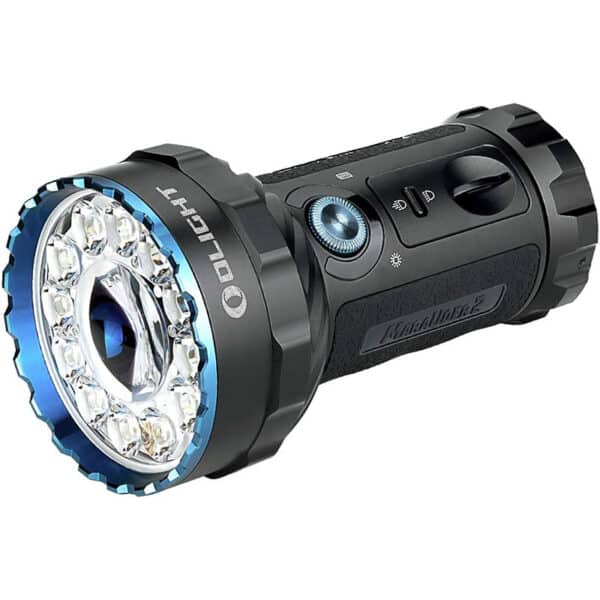 OLIGHT X7R Marauder 2 LED Taschenlampe, Super Hell 14000 Lumen Wiederaufladbare USB Grosse Taschenlampe mit Strahler und Flutlicht, 800 Meter Leuchtweite, 7modi,Schwarz