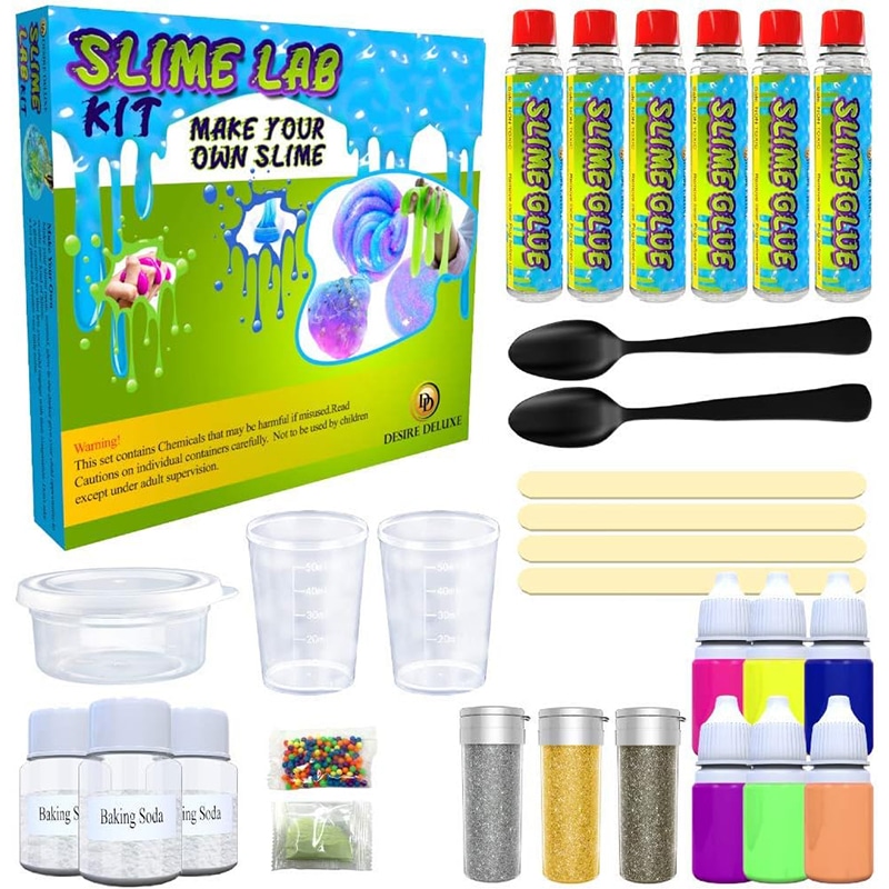 slime Desire Deluxe Schleim Set (30 teilig) zum selber Machen, ideales Slime Spielzeug für Kinder ab 3 4 5 6 7 8 9 10 Jahren, Wissenschaft Lernspiel, Geschenk für Jungen und Mädchen – Bild 1