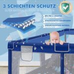 Kidsbuddy Baby Laufstall Laufgitter, Faltbar Drinnen Rutschfester Absperrgitter Mit Atmungsaktive Netz Schutzgitter Kind Playpen Set Mit Kugel Sicherheitsspielplatz Ställe – Bild 2