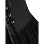 CHARMMA Gothic Halloween Kleid Kostüm Damen,Übergrösse A-Linie Schnüren Maxi Kleider mit Schmetterlingsärmeln für Frauen,Festliches Vintage Schwarz Hexenkleid Cosplay Club Party Kostüme – Bild 5