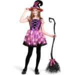 Spooktacular Creations Kid Hexe Kostüm, Mädchen Light Up Hexe Kostüm mit Hut, Kleinkind Halloween Dress Up – Bild 4
