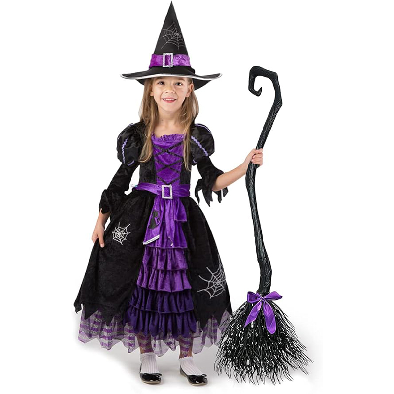 lila Spooktacular Creations Hexe Kostüm, Hexenkostüm, Karneval Fasching Bekleidung, 2-teiliges Halloween Kostüm Deluxe Set für Mädchen – Bild 1