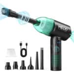 2 in 1 Staubgebläse und Druckluftspray, MECO ELEVERDE 90000U/min Elektrische Staubgebläse, 12Kpa Kabellos Tastatur Reinigung für Laptop, Sofa, 3-Gang Air Duster Luftdruckspray, Typ-C-Schnellladung