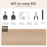 modelones Nail Tips and Glue Gel Kit, 500 Stück Nageltips Nagelkleber, Mini Uv Lampe für Gelnägel, Gel Nail X Extension Set Kleber Gel Nail Kit, Nagelverlängerung Nail Art Geschenke – Bild 6