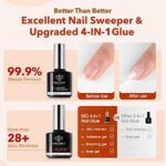 modelones Nail Tips and Glue Gel Kit, 500 Stück Nageltips Nagelkleber, Mini Uv Lampe für Gelnägel, Gel Nail X Extension Set Kleber Gel Nail Kit, Nagelverlängerung Nail Art Geschenke – Bild 2