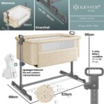KESSER® Zustellbett Hubi 3in1 Baby Beistellbett Reisebett Babybett mit weich Matratze, mit Rollen Kinderbett, 5-Fach Höhenverstellung, Faltbare Seitenwand für Zuhause und Unterwegs – Bild 7