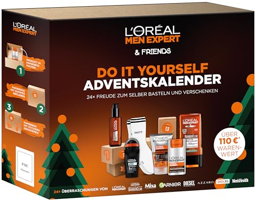 51k7i0pgZL.jpg L'Oréal Men Expert Do it yourself Adventskalender 2023, 24 Überraschungen für Männer, Zum Selberbasteln & Verschenken, mit ausgewählten Marken – Bild 1