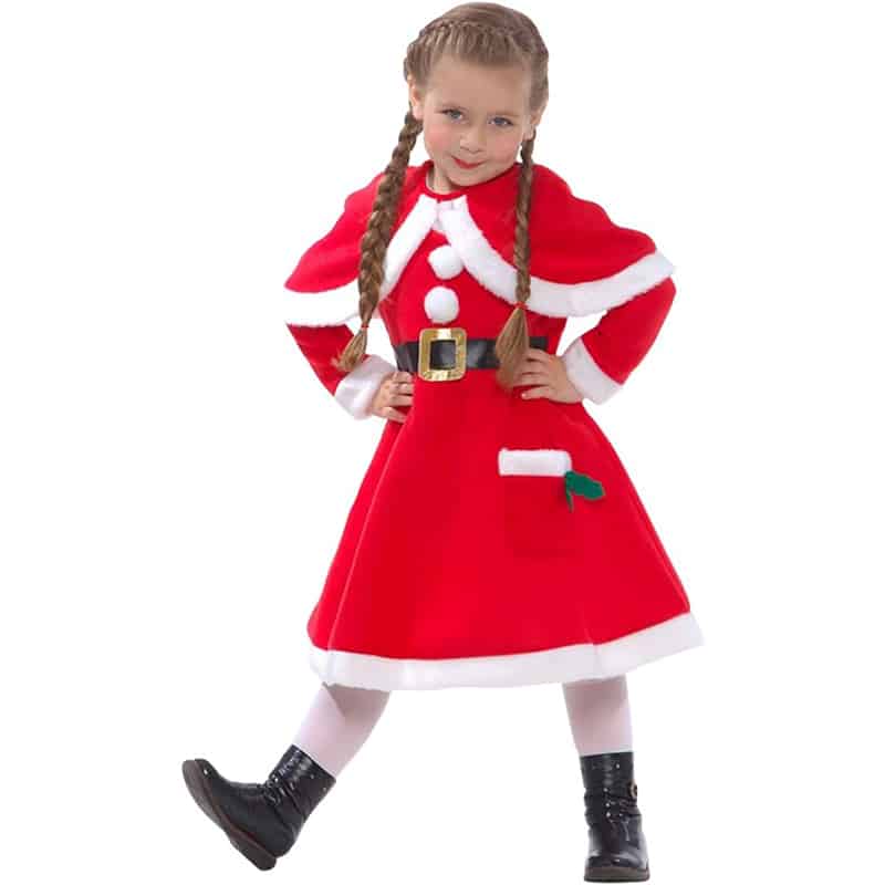 Morph1 Morph Weihnachtsmannkostüm Für Mädchen, Nikolaus Kleid Mädchen, Weihnachtskostüm Kinder Mädchen, Weihnachtsmann Kleid Mädchen, Kinder Weihnachtskleid, Weihnachtself Kostüm Kinder – Bild 1