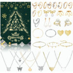 Schmuck Adventskalender 2024 für Frauen – 24 Überraschungen: Armband, Halskette, Ring & Ohrringe