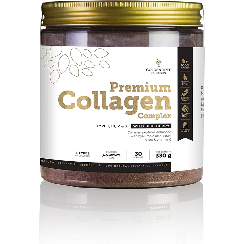 goldenn Golden Tree Premium Kollagen Komplex Pulver, 330 g, 30 Portionen, 4 Kollagen-Typen – Bild 1