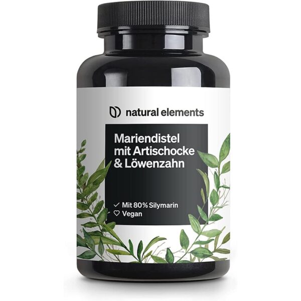 Mariendistel Artischocke Löwenzahn Komplex - 120 Kapseln - Hochdosiert mit 80% Silymarin - Ohne Magnesiumstearat, vegan und produziert in Deutschland