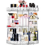 Make Up Organizer 360 Grad drehbar Kosmetik Organizers, 7 Verstellbare Ebenen Grosse Kapazität Makeup Organizers transparent und Aufbewahrung