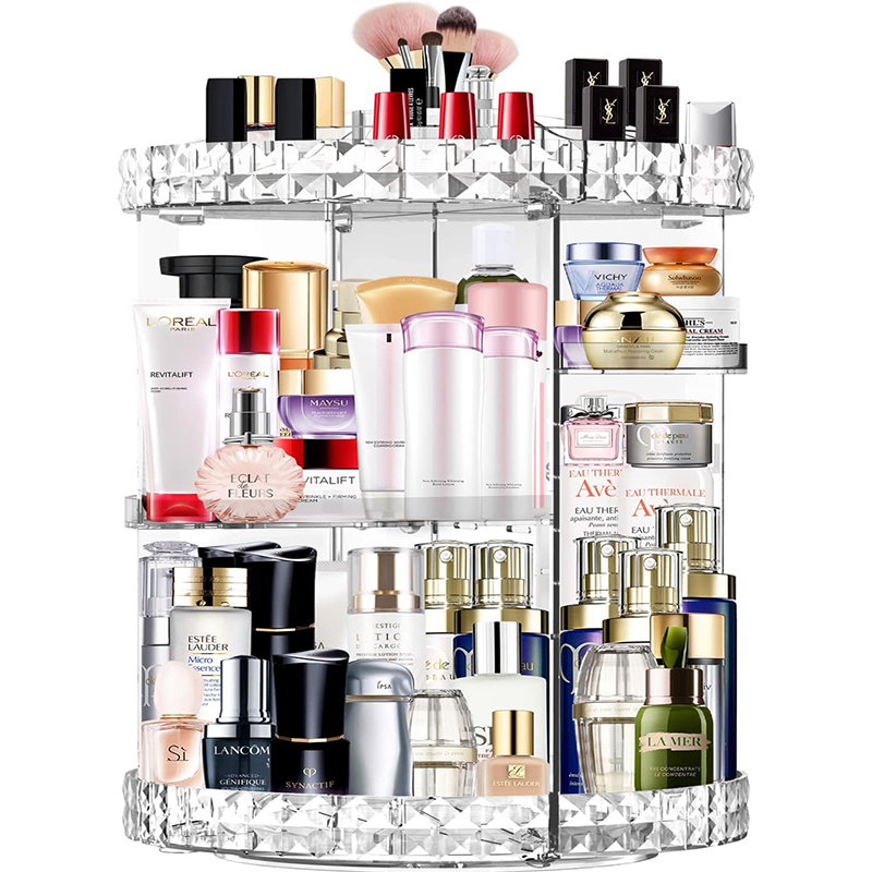 organizer Make Up Organizer 360 Grad drehbar Kosmetik Organizers, 7 Verstellbare Ebenen Grosse Kapazität Makeup Organizers transparent und Aufbewahrung – Bild 1