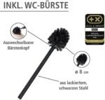 WENKO Stand WC-Garnitur Rivalta, mit integriertem Toilettenpapierhalter und WC-Bürstenhalter – Bild 3