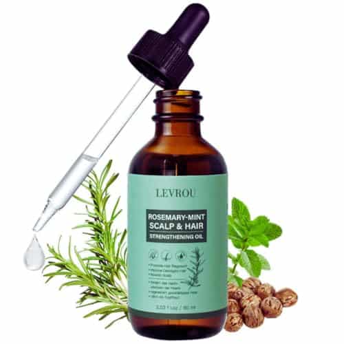 41v9d36kmL.jpg LEVROU Bio Rosmarinöl Haare Haaröl Rosmarinminz Öl Rizinus Biotin Jojoba Argan und vielen anderen Ölen stärkt die Haare schnelles gesundes Haarwachstum Rosmarin Öl 100% Vegan 60ml – Bild 1