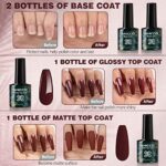Anicco 42 Stück UV Nagellack Set, Gel Nagellack UV Farbgel Set, mit 2 Flaschen Unterlack &Glänzender Überlack & Matte Überlack & 2 Flaschen mit Diamant Überlack, UV Lack Gel Nail Polish – Bild 4