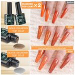 Anicco 42 Stück UV Nagellack Set, Gel Nagellack UV Farbgel Set, mit 2 Flaschen Unterlack &Glänzender Überlack & Matte Überlack & 2 Flaschen mit Diamant Überlack, UV Lack Gel Nail Polish – Bild 5